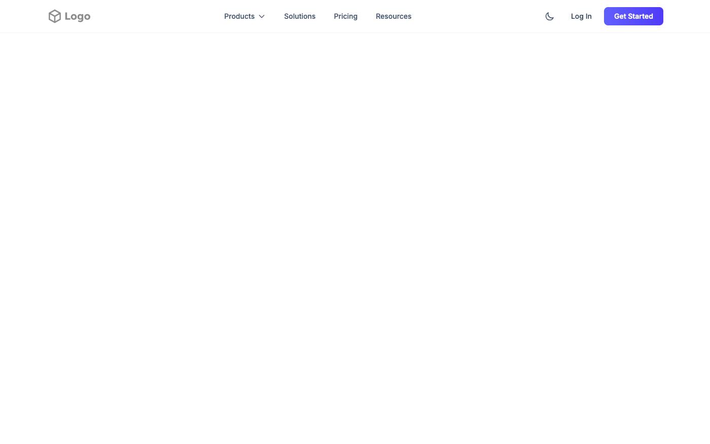 Header with a wide mega menu panel