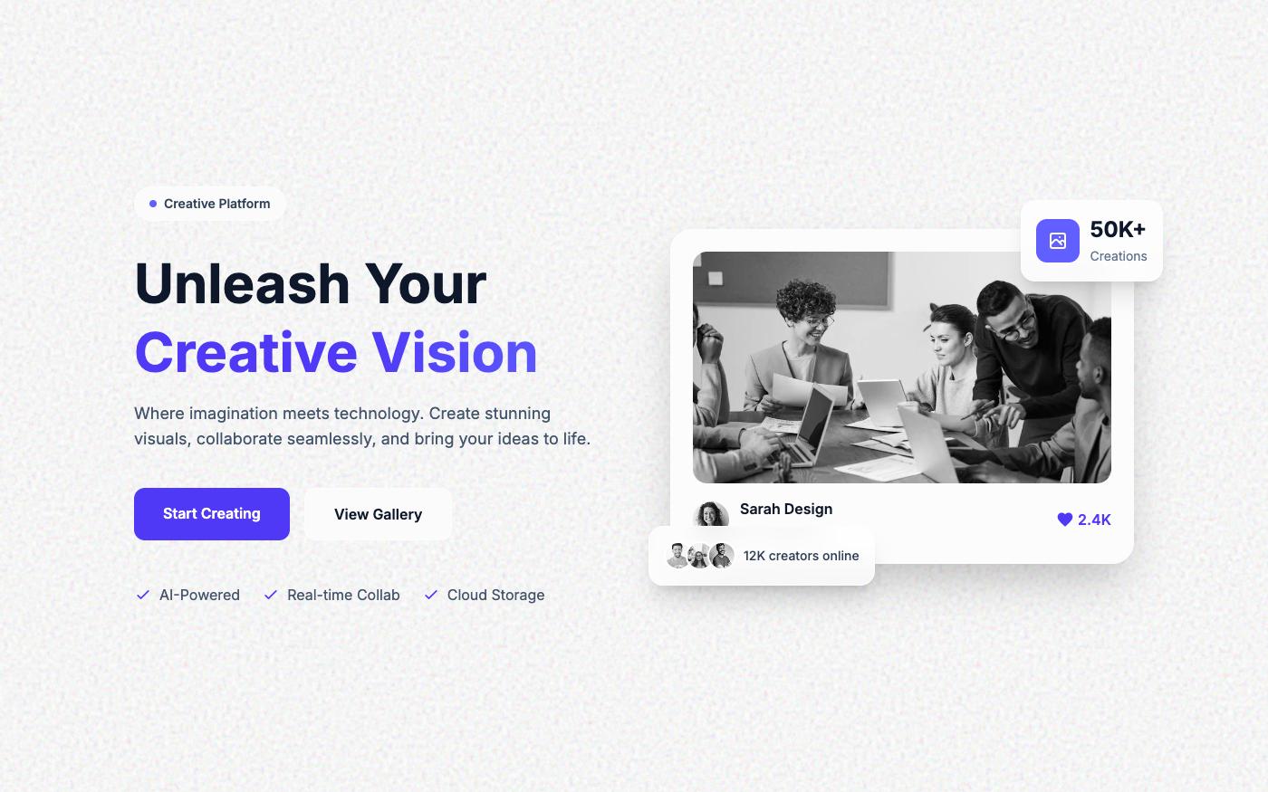 Gradient mesh centered hero