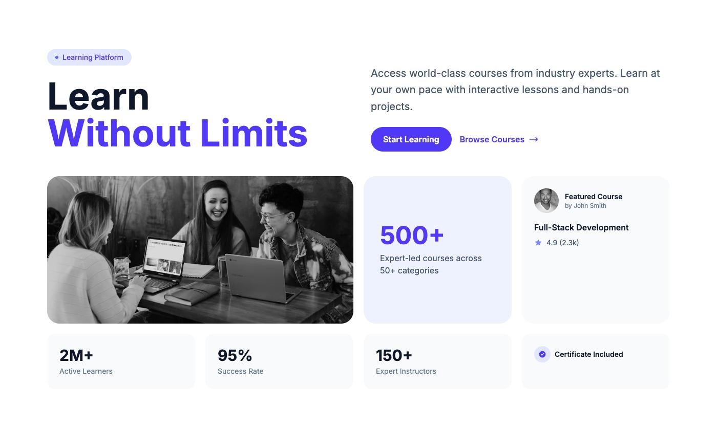 Education platform hero