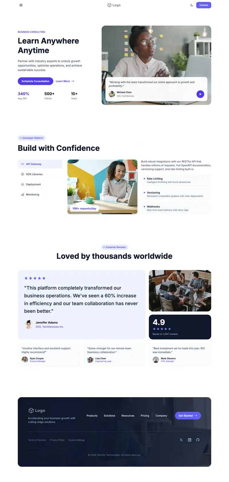 E Learning Platform template