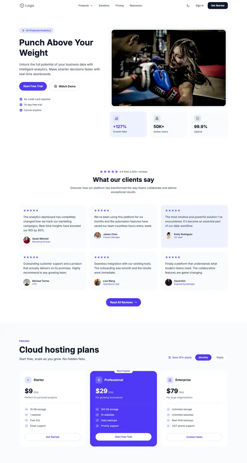 Boxing Gym template