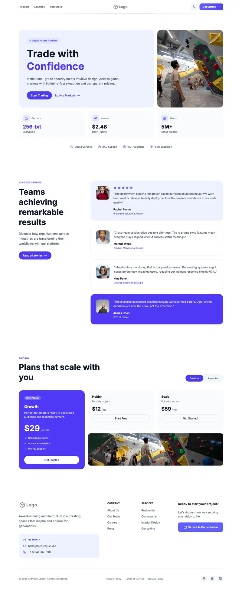Rock Climbing Gym template