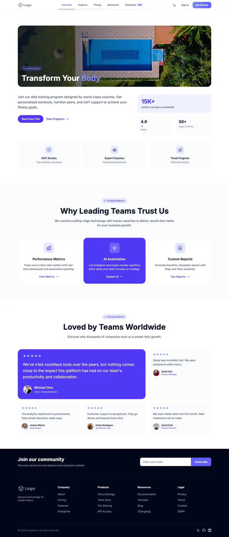 Pool Builder template