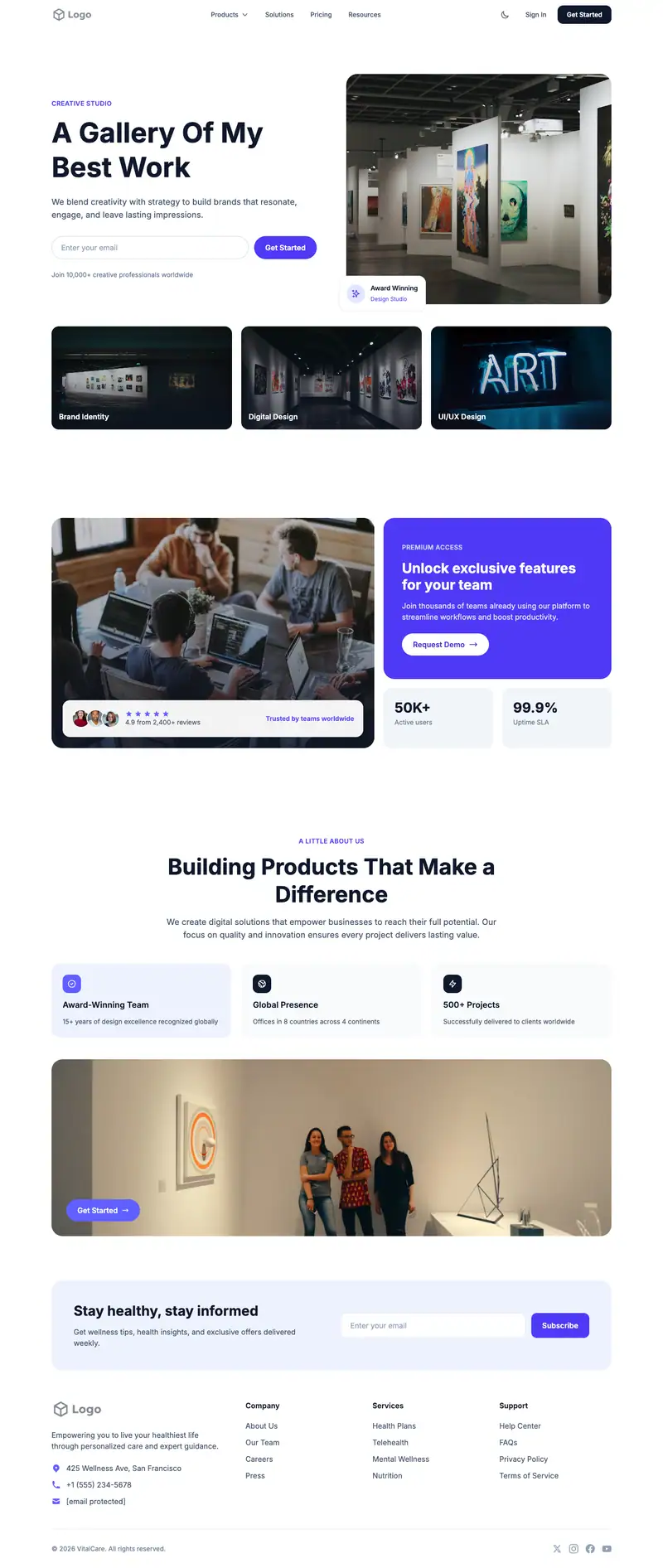 Gallery Focused Portfolio template