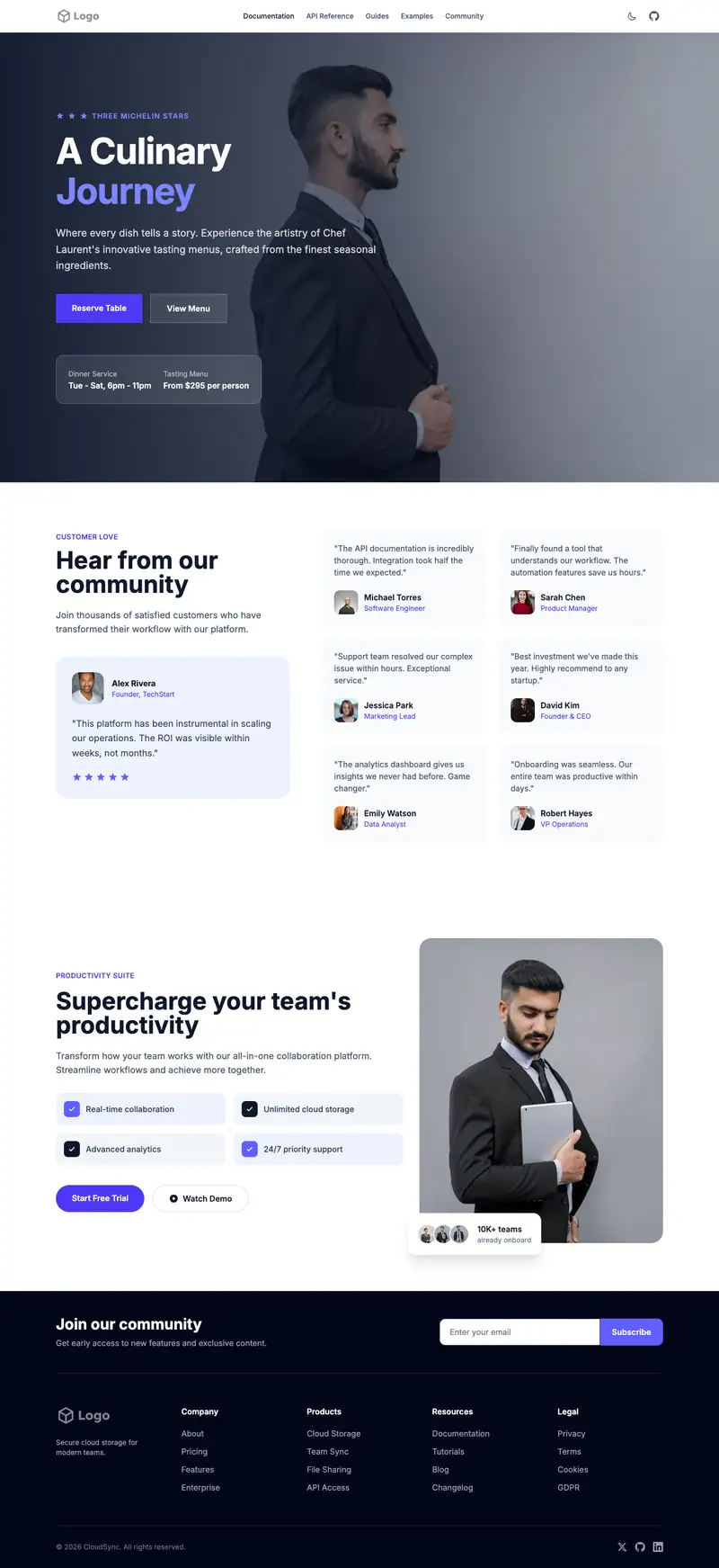 Personal Bio Page template