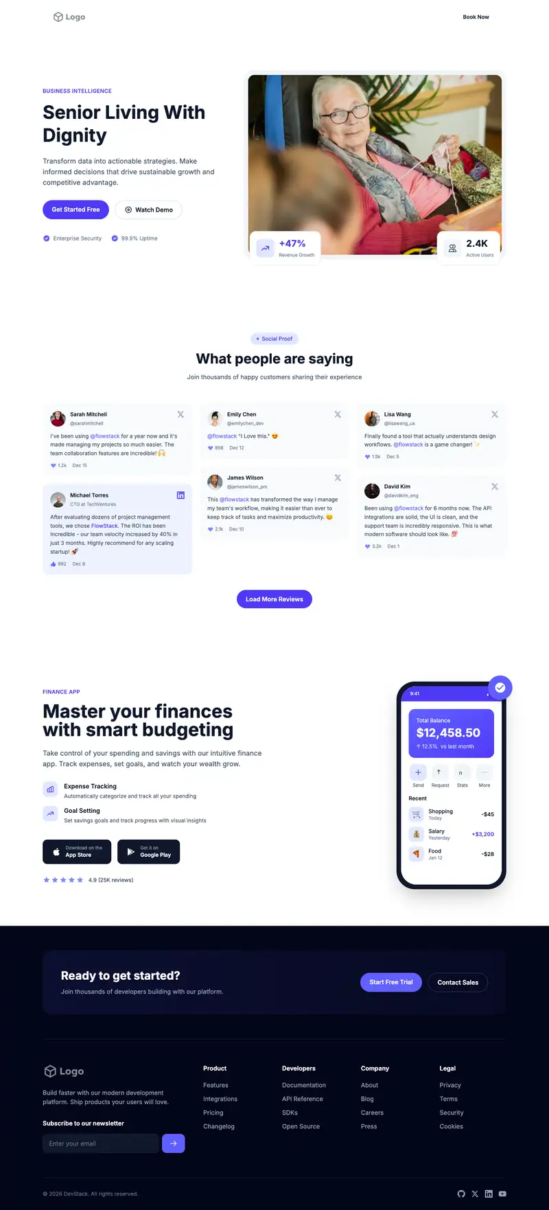 Senior Living Community template
