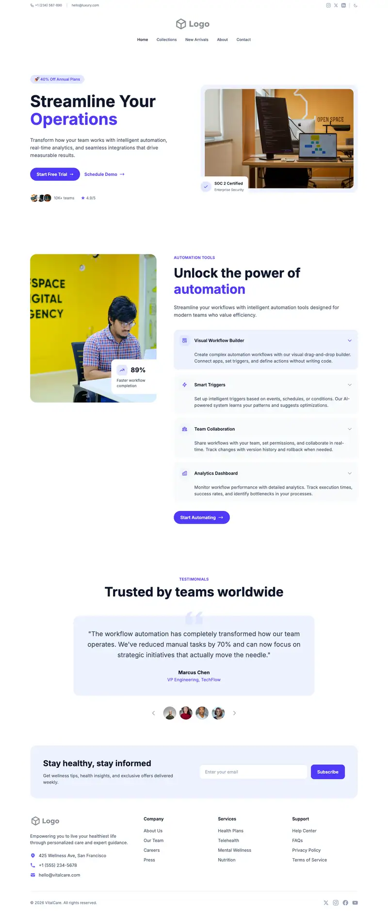 Feature Rich Multi Section template