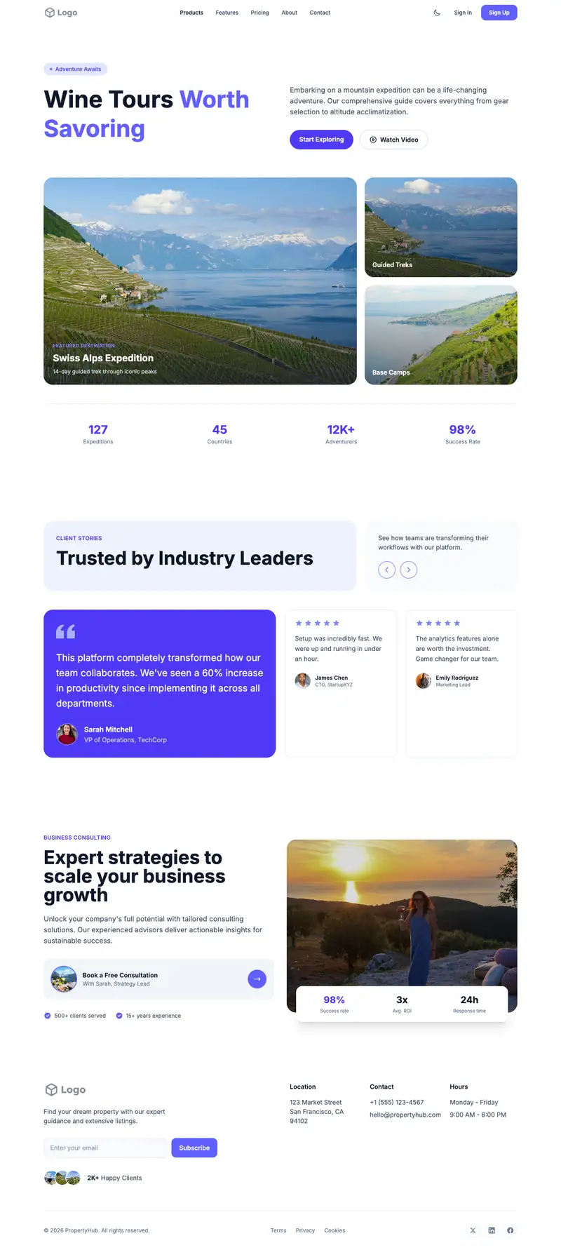 Wine Tour Operator template