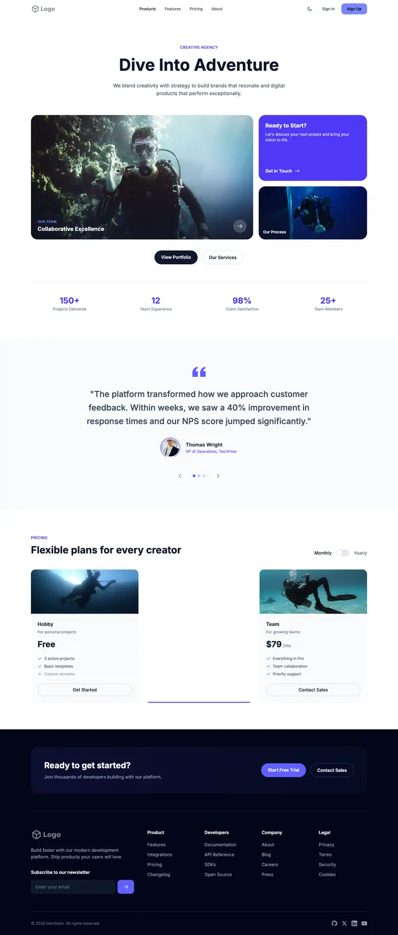 Scuba Diving Tours template