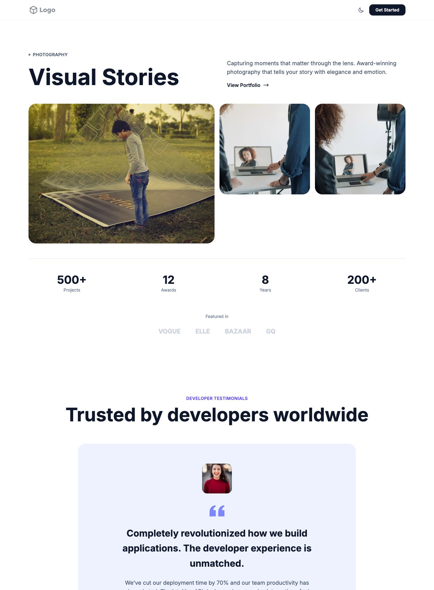 Visual Story Portfolio Template preview