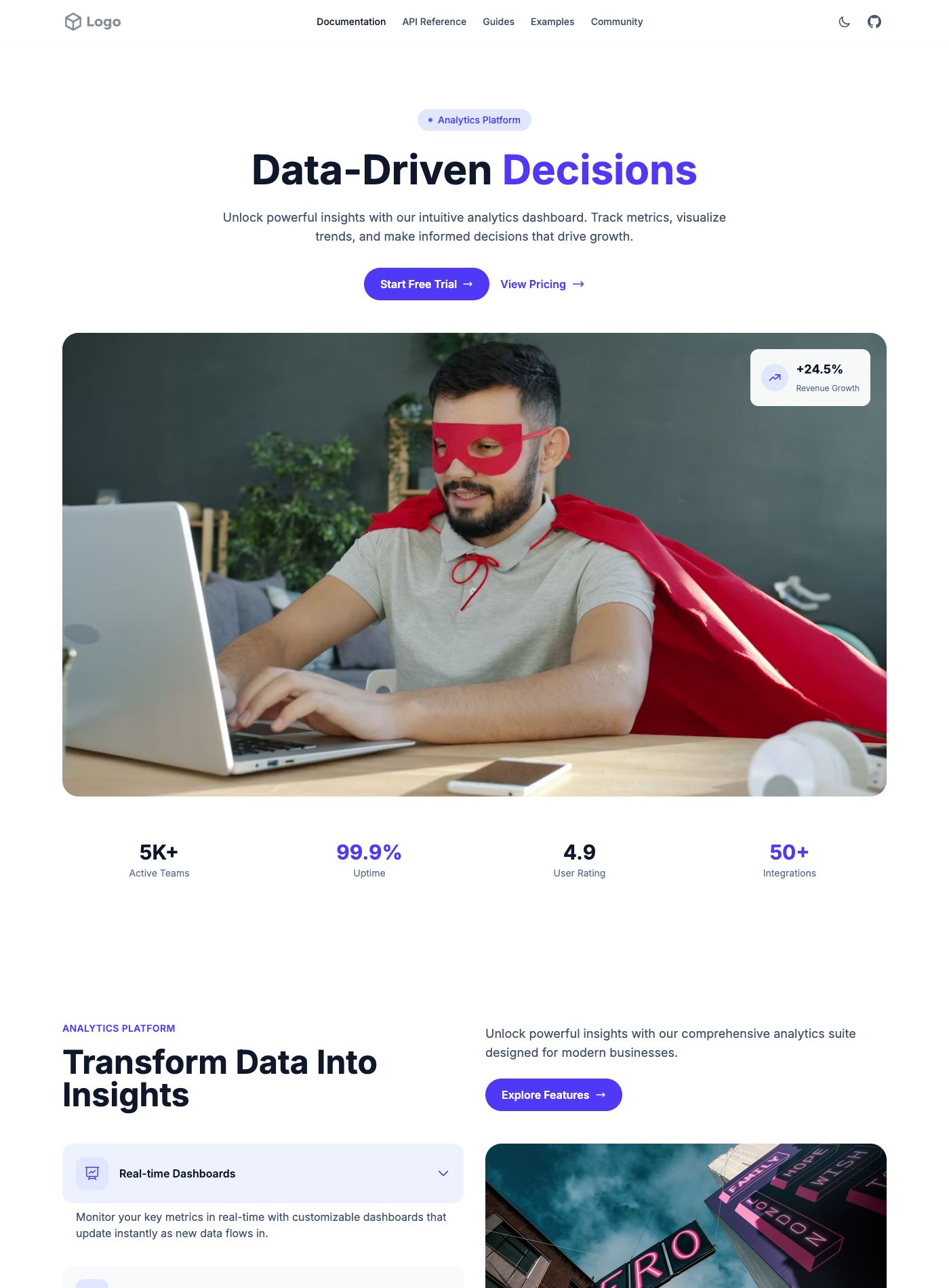 SaaS Analytics Landing Page preview